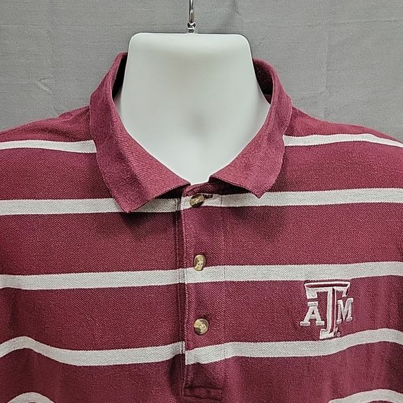 Club Colors Texas A&M University Collard Shirt Aggies Logo Size XXL Maroon VTG - Picture 2 of 8